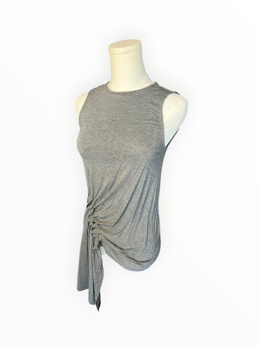 Topshop Drape Side Detail Tank Top Charcoal Heather XS